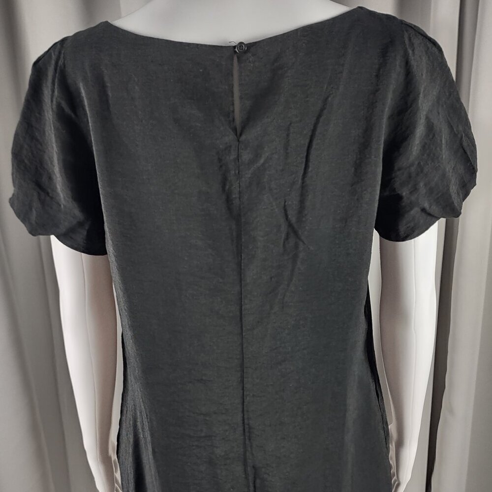 Old Navy Women's Black Puff Sleeve Scoop Neck, Casual Midi Dress Size Medium - Picture 5 of 12